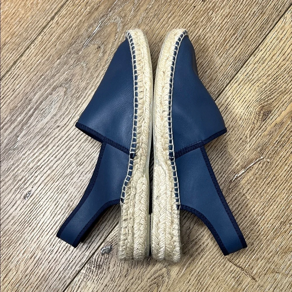 Gaimo Blue Leather Slingback Espadrilles Size 39/8.5US